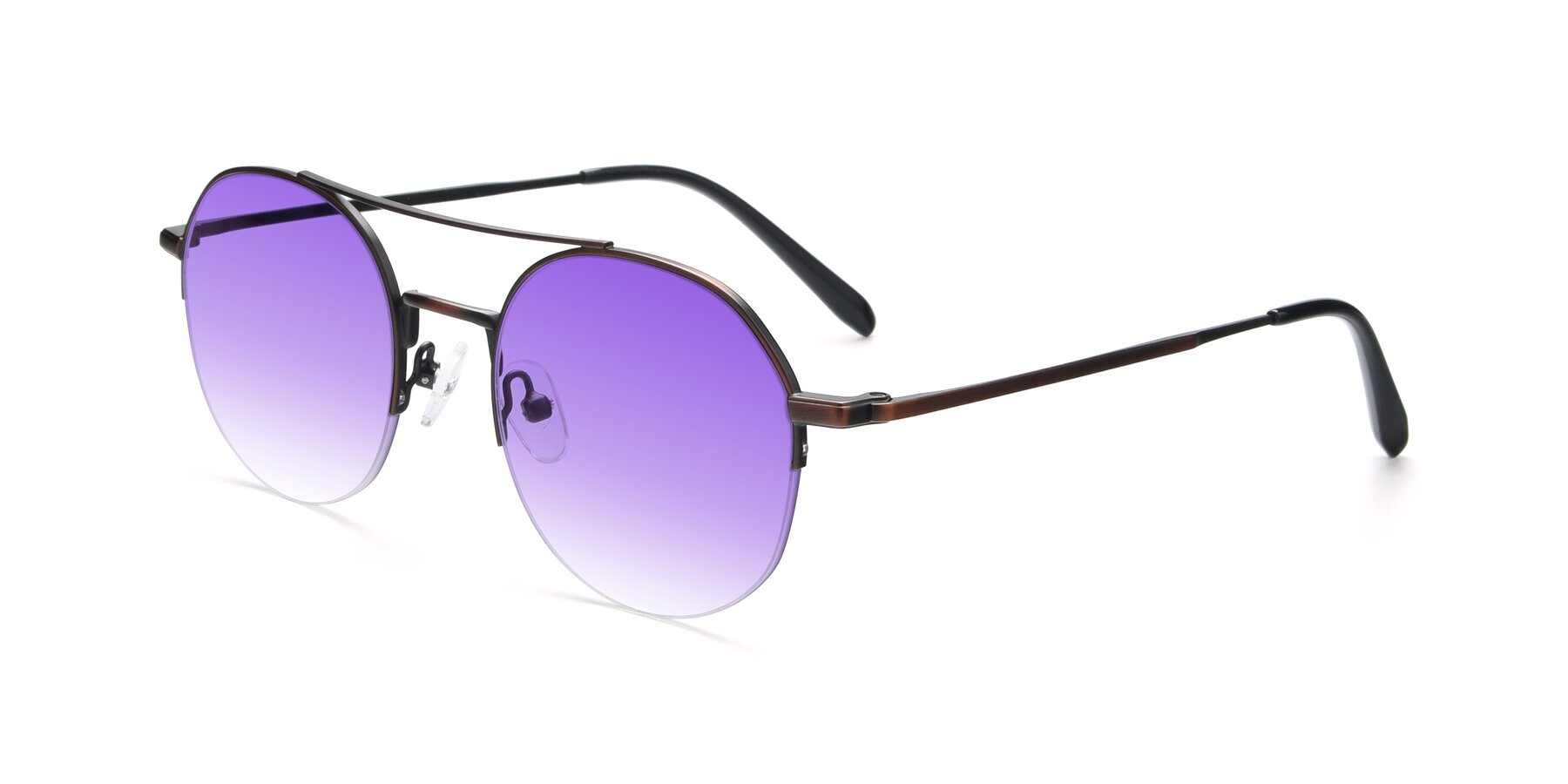 Angle of 9521 in Brown with Purple Gradient Lenses