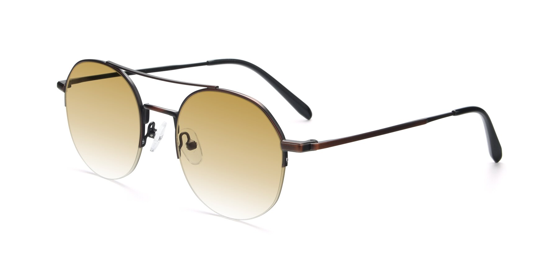 Angle of 9521 in Brown with Champagne Gradient Lenses