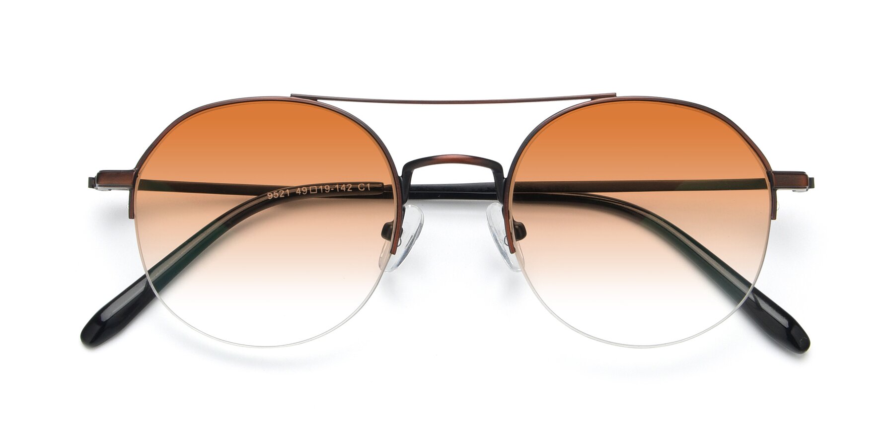Folded Front of 9521 in Brown with Orange Gradient Lenses