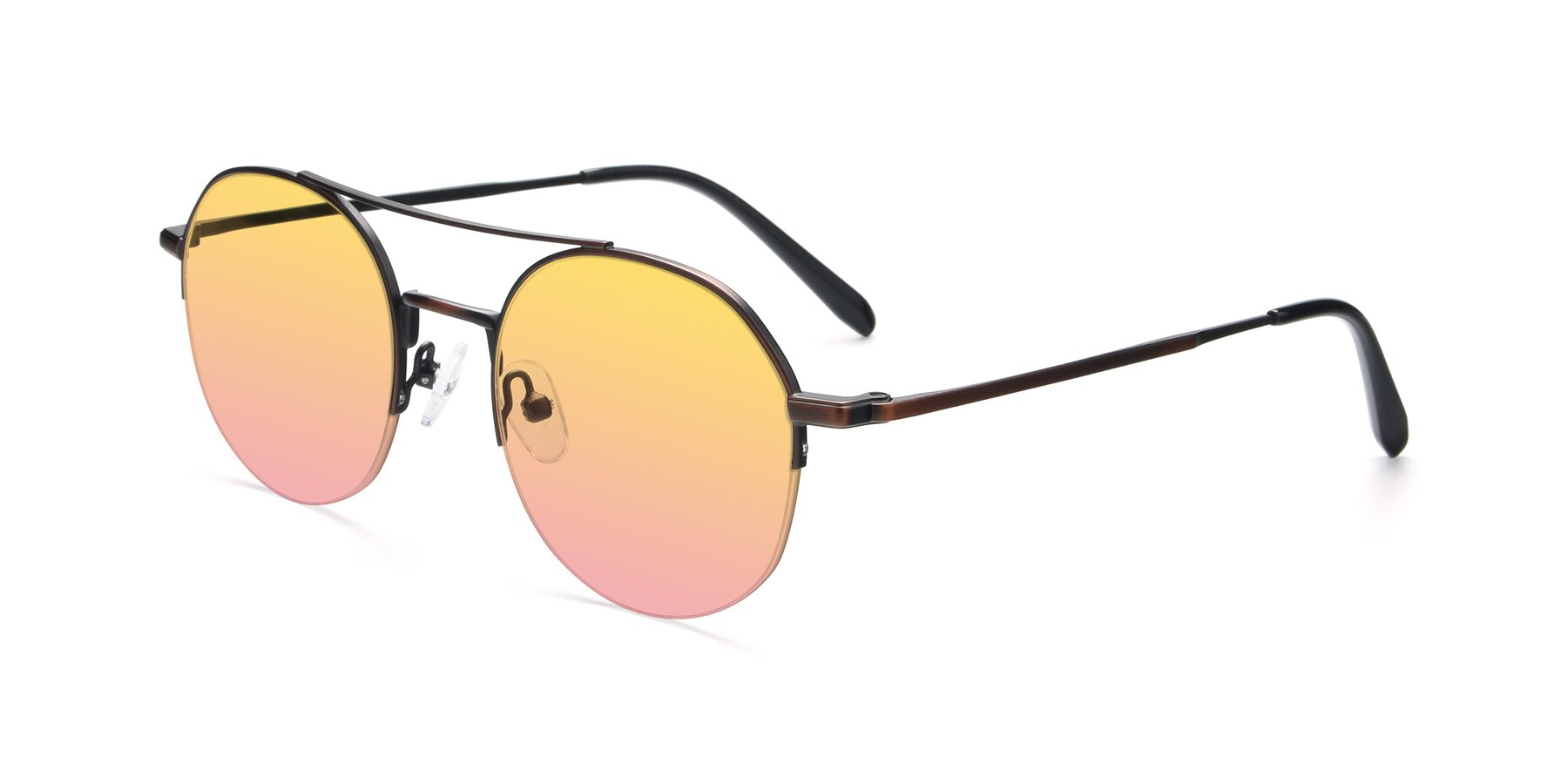 Angle of 9521 in Brown with Yellow / Pink Gradient Lenses