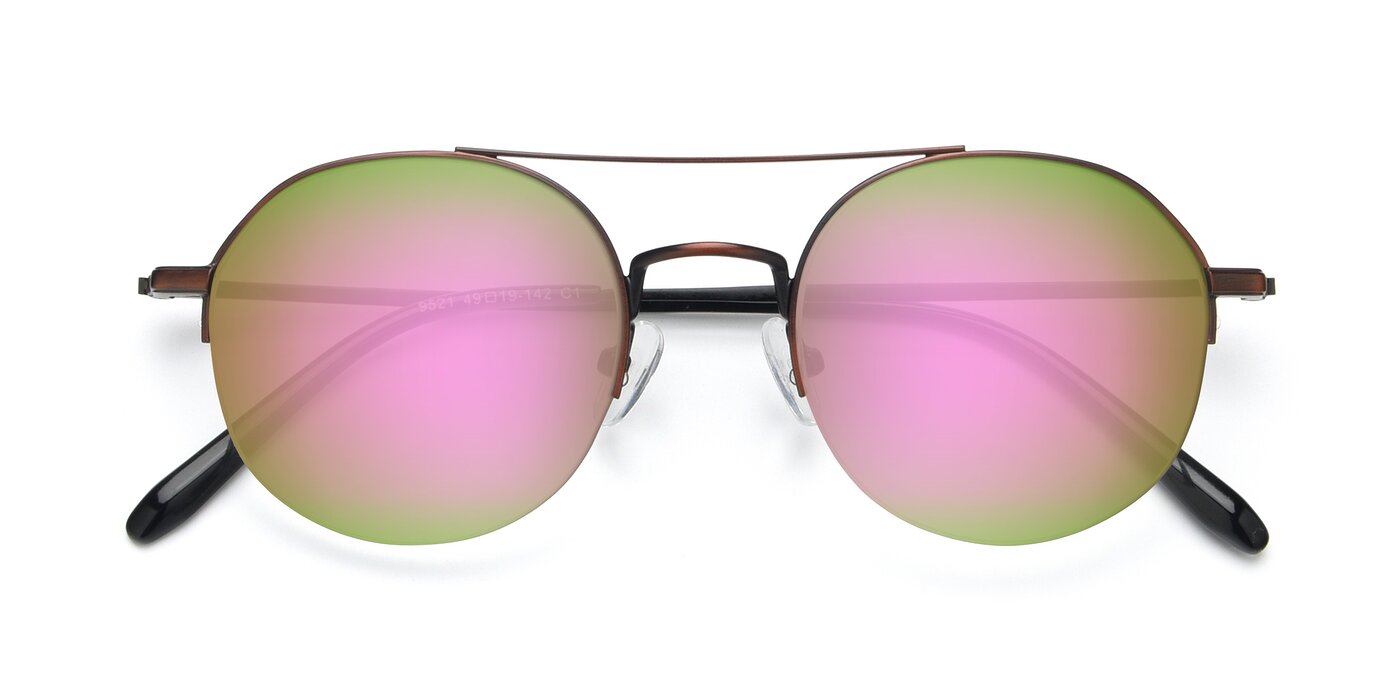 9521 - Brown Flash Mirrored Sunglasses