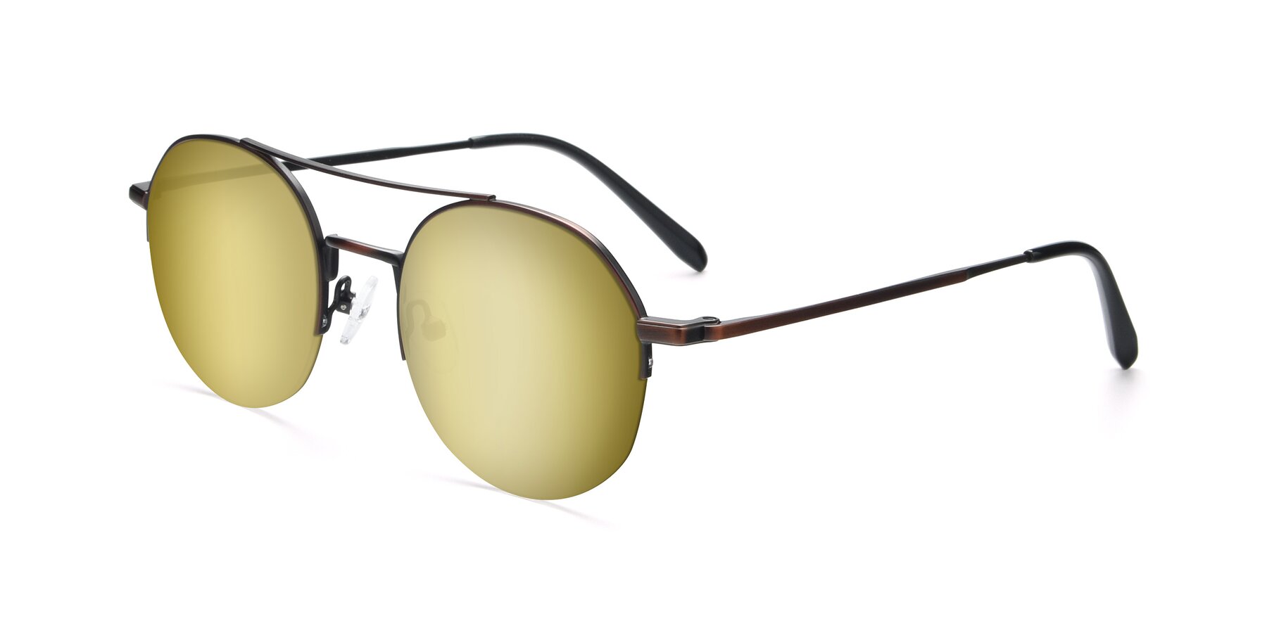 Angle of 9521 in Brown with Gold Mirrored Lenses
