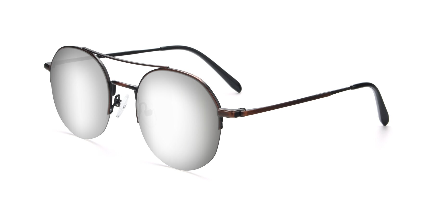 Angle of 9521 in Brown with Silver Mirrored Lenses