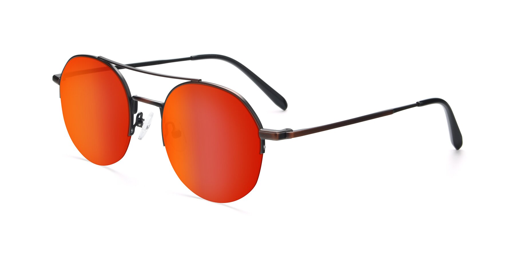 Angle of 9521 in Brown with Red Gold Mirrored Lenses