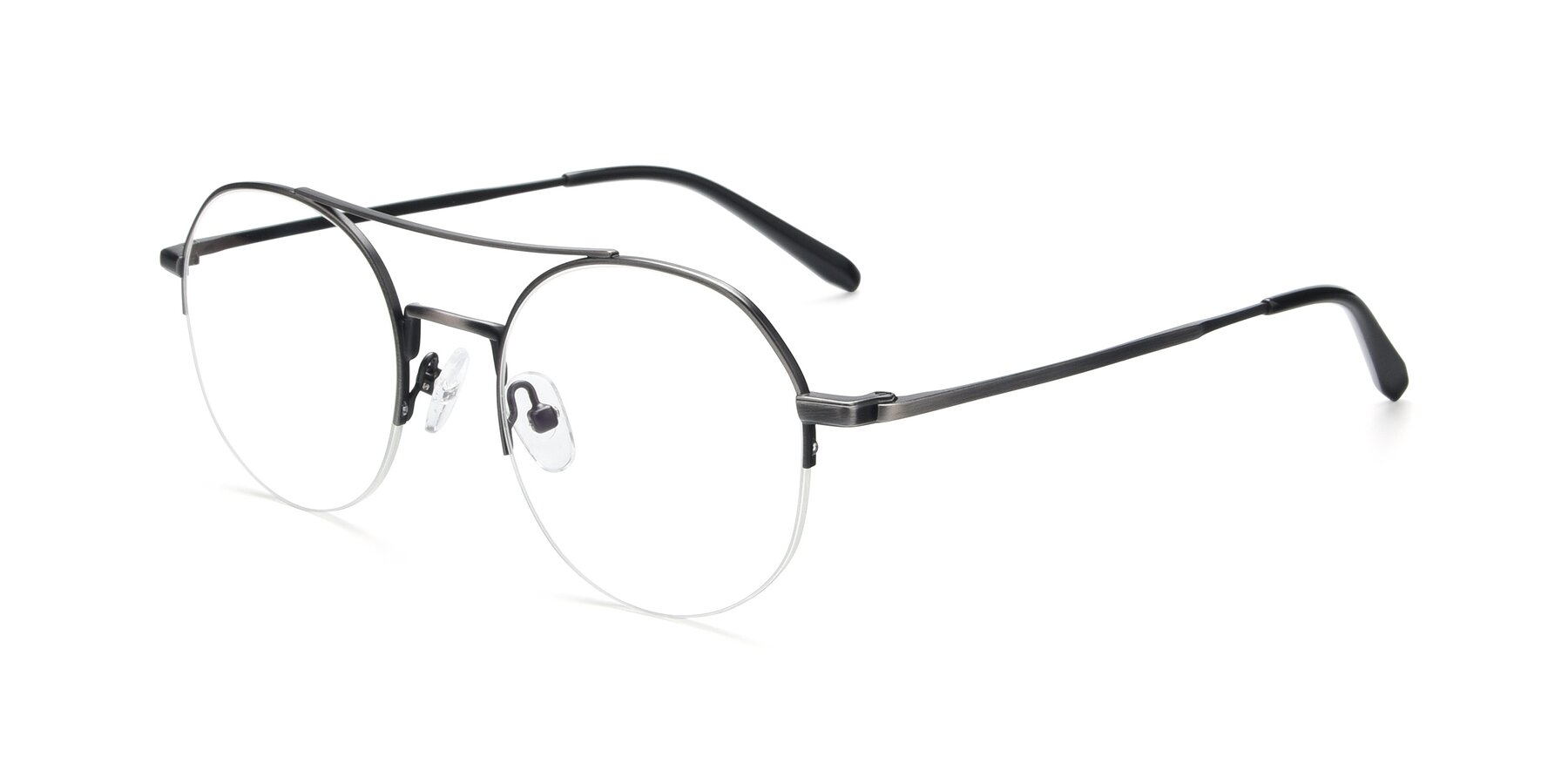 Angle of 9521 in Gunmetal with Clear Reading Eyeglass Lenses