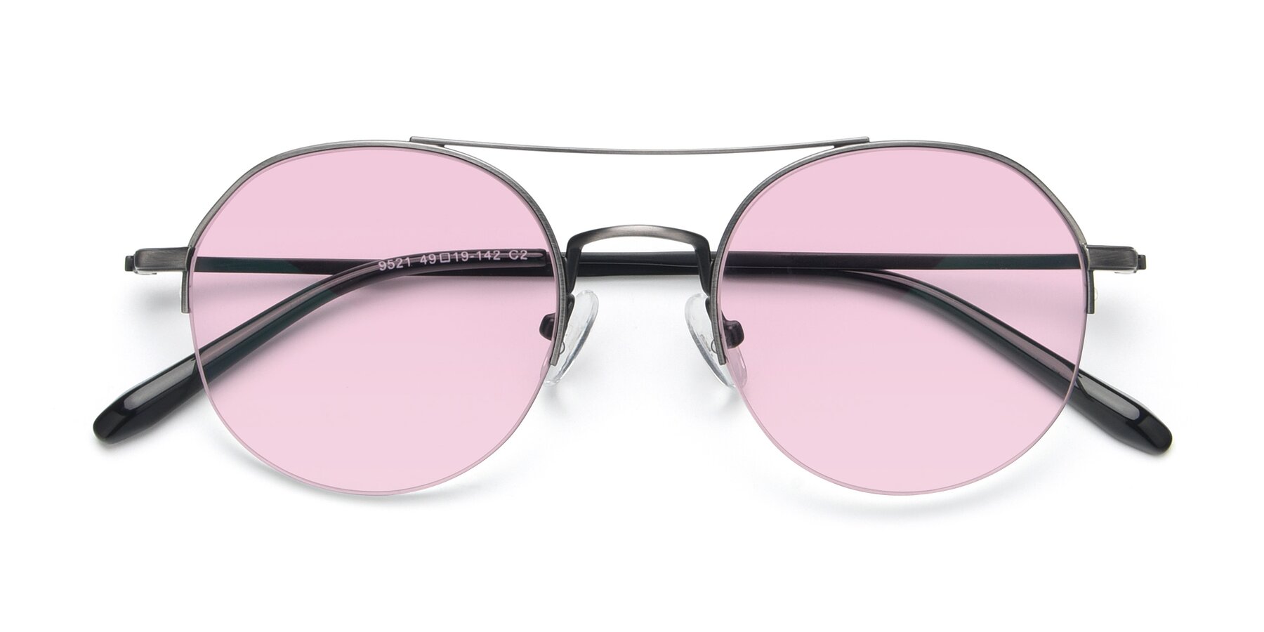 Folded Front of 9521 in Gunmetal with Light Pink Tinted Lenses