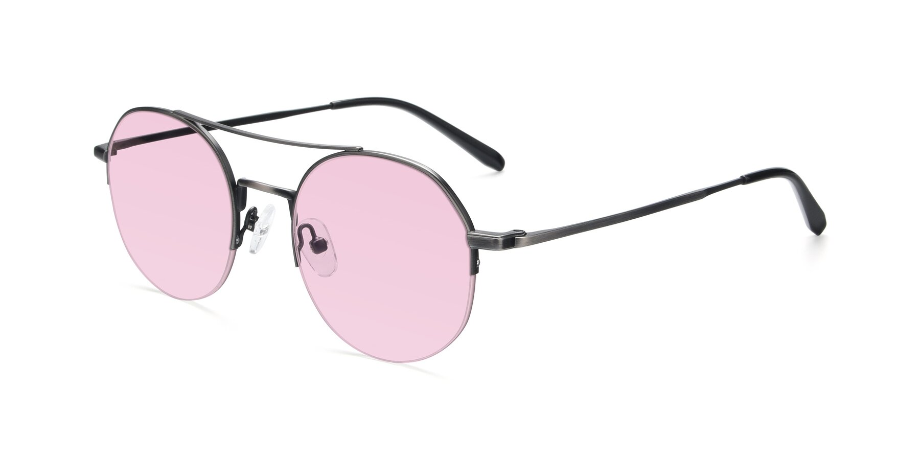 Angle of 9521 in Gunmetal with Light Pink Tinted Lenses