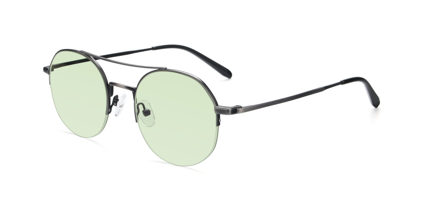 Angle of 9521 in Gunmetal with Light Green Tinted Lenses