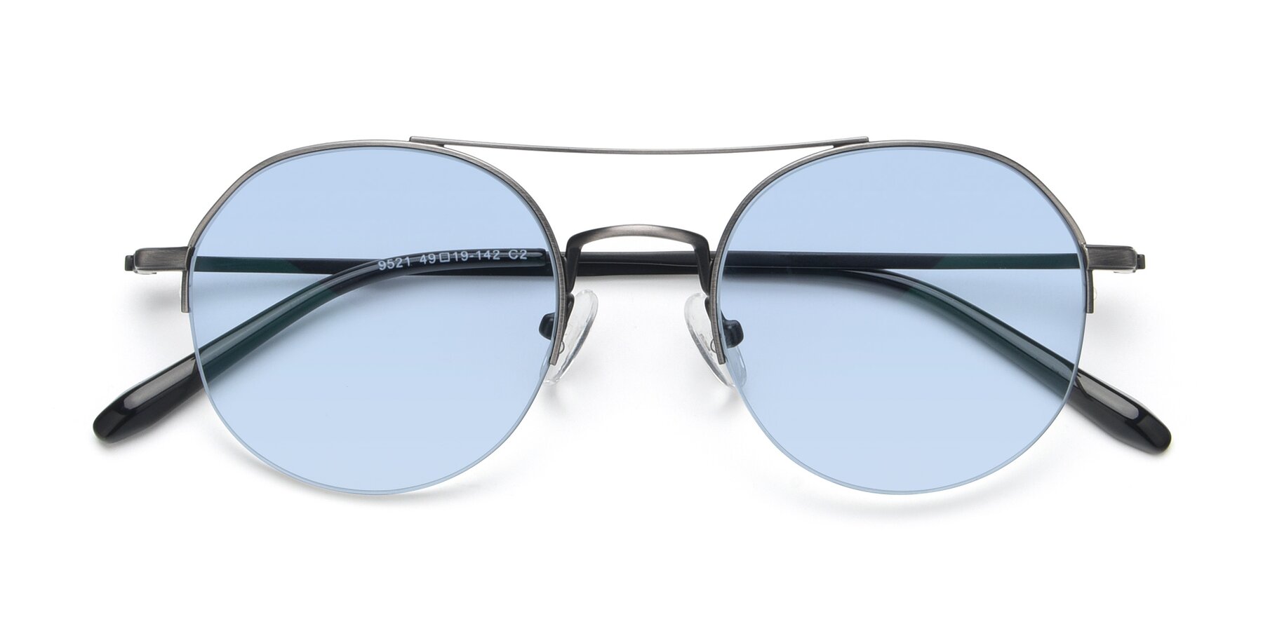 Folded Front of 9521 in Gunmetal with Light Blue Tinted Lenses