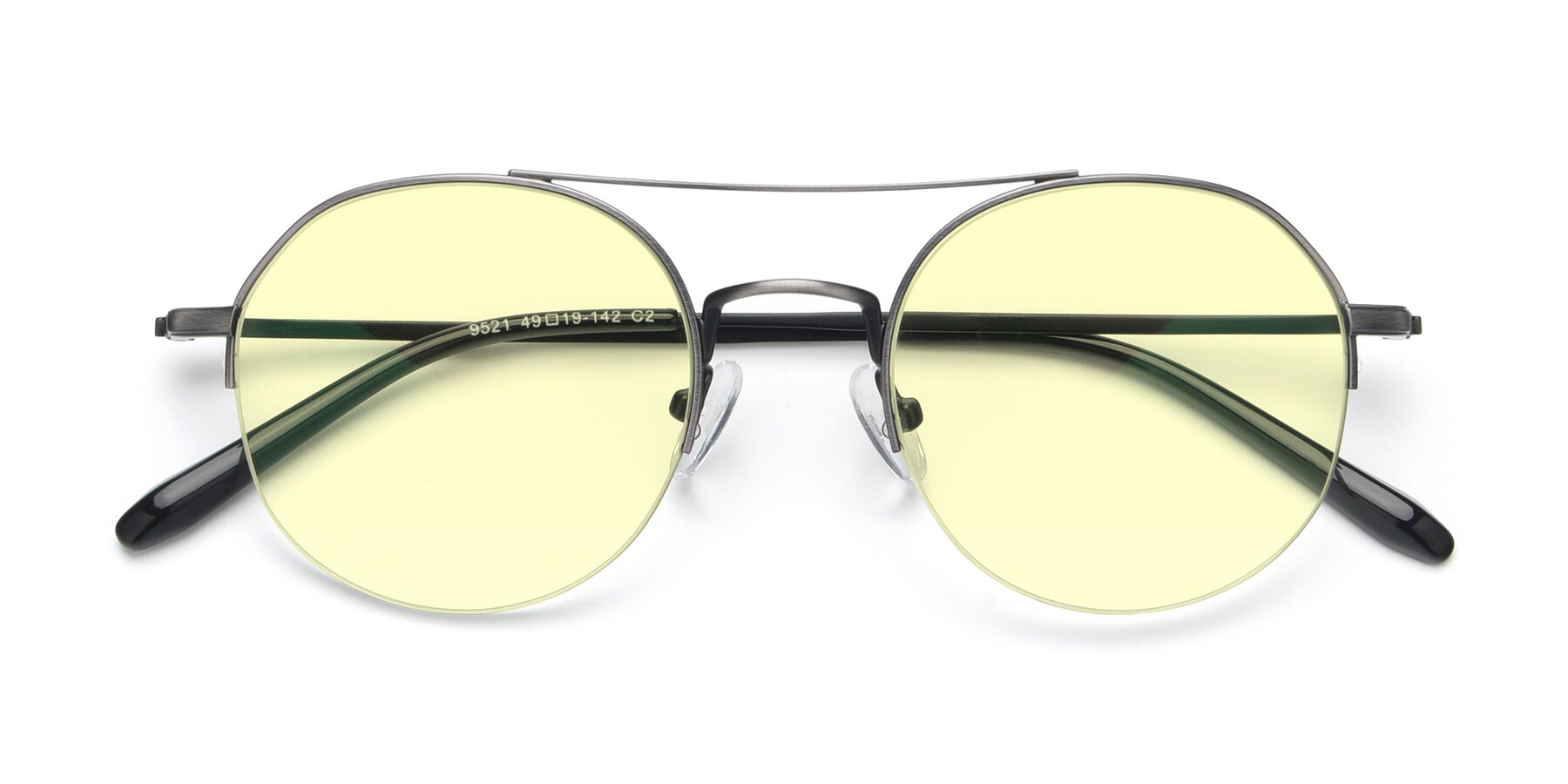 Folded Front of 9521 in Gunmetal with Light Yellow Tinted Lenses
