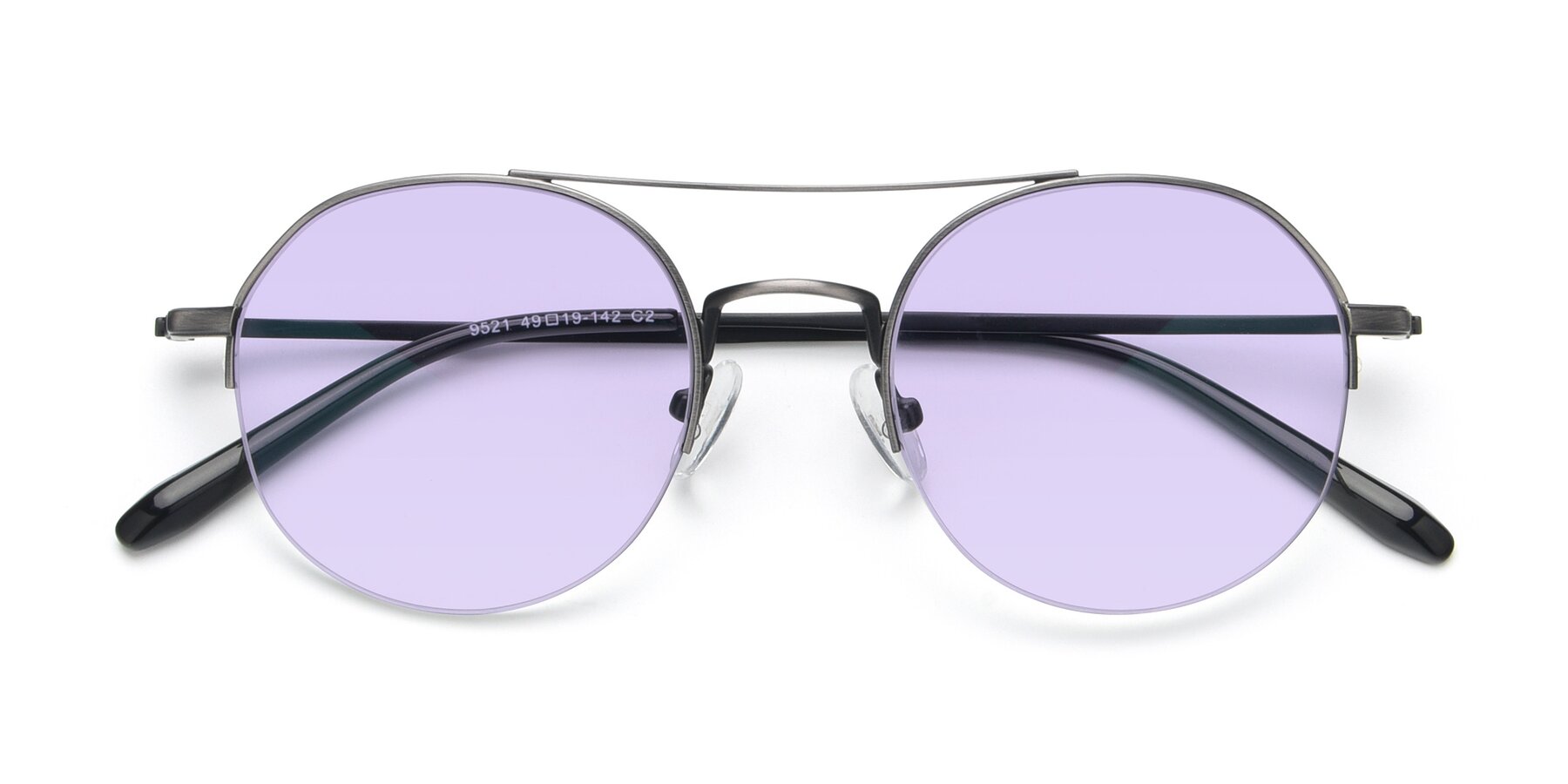 Folded Front of 9521 in Gunmetal with Light Purple Tinted Lenses