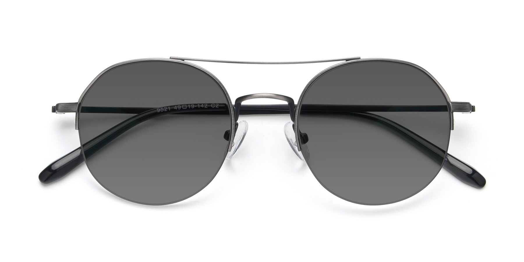 Folded Front of 9521 in Gunmetal with Medium Gray Tinted Lenses