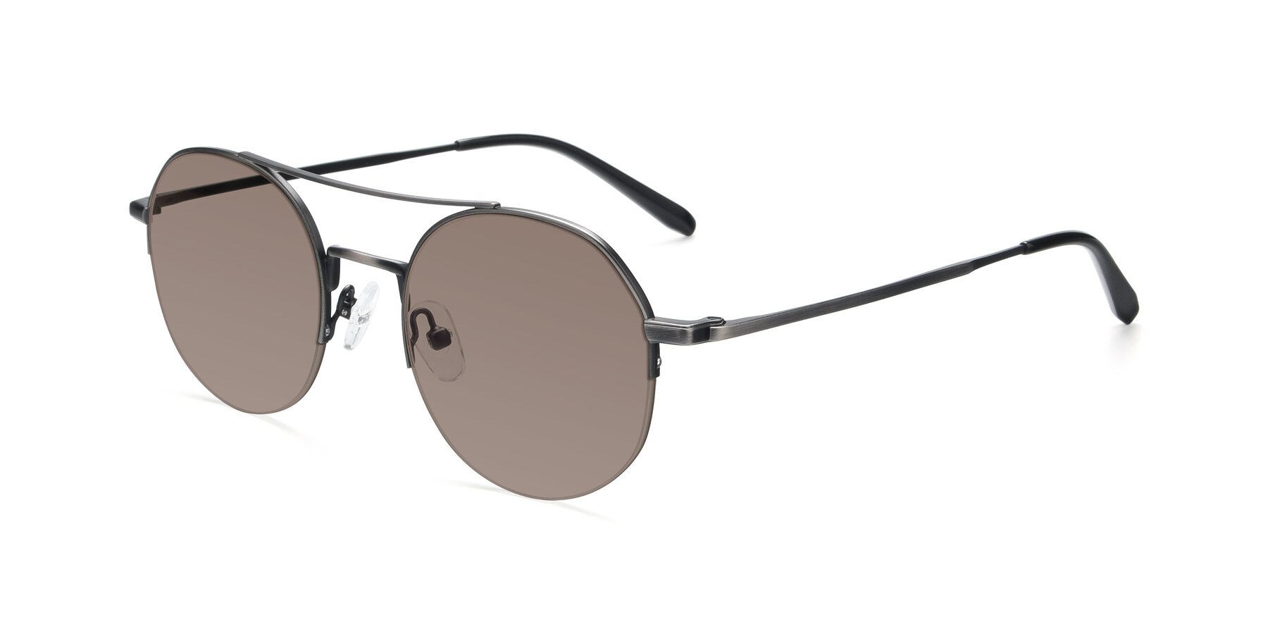 Angle of 9521 in Gunmetal with Medium Brown Tinted Lenses