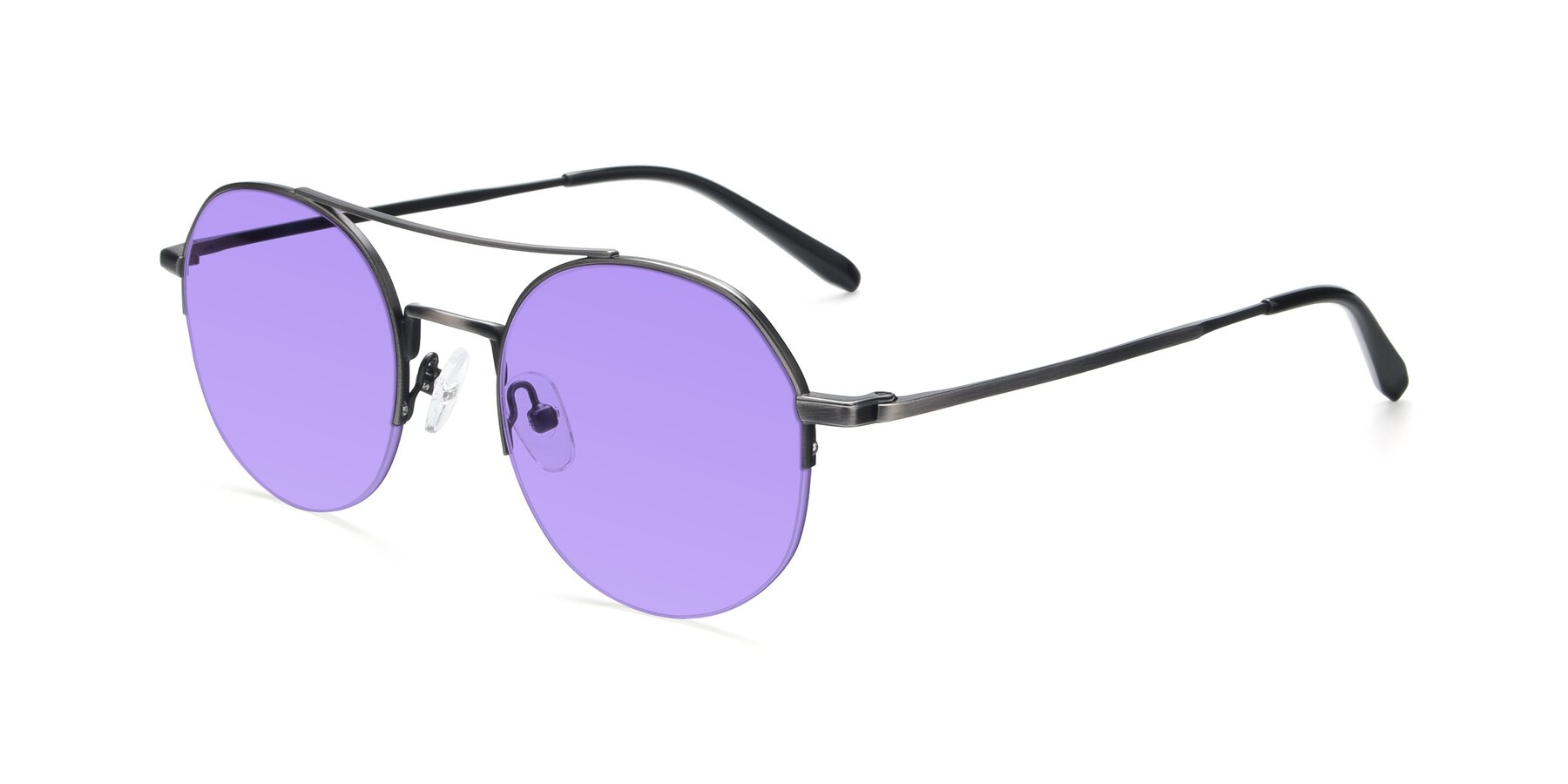Angle of 9521 in Gunmetal with Medium Purple Tinted Lenses