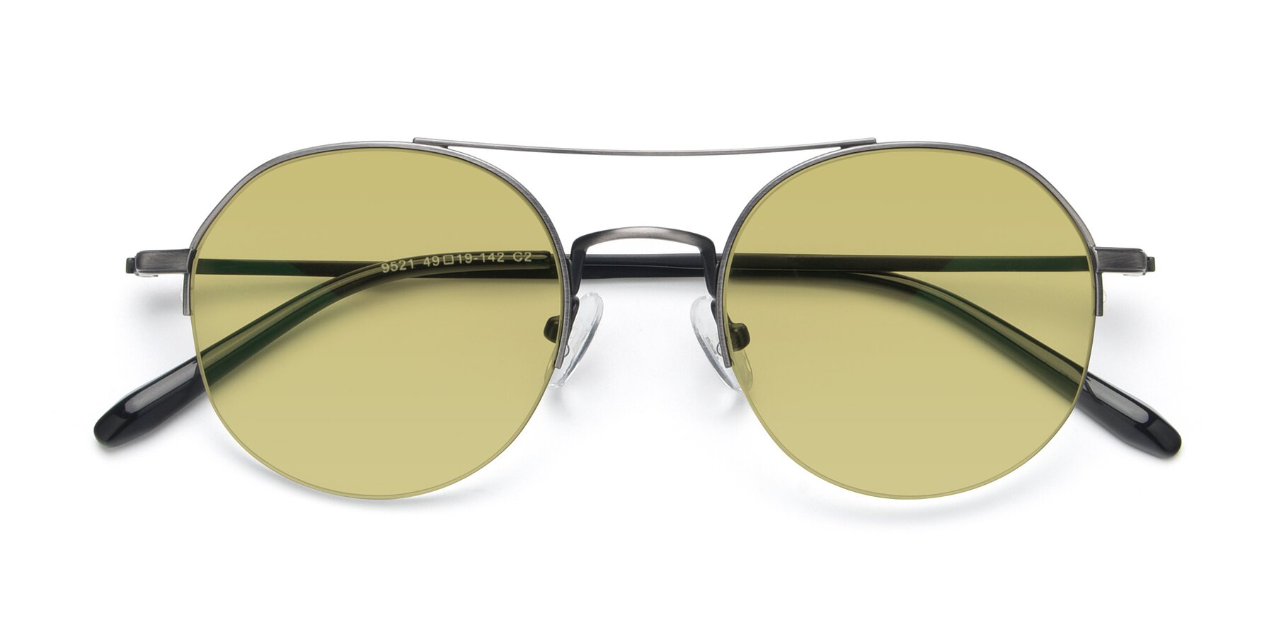 Folded Front of 9521 in Gunmetal with Medium Champagne Tinted Lenses