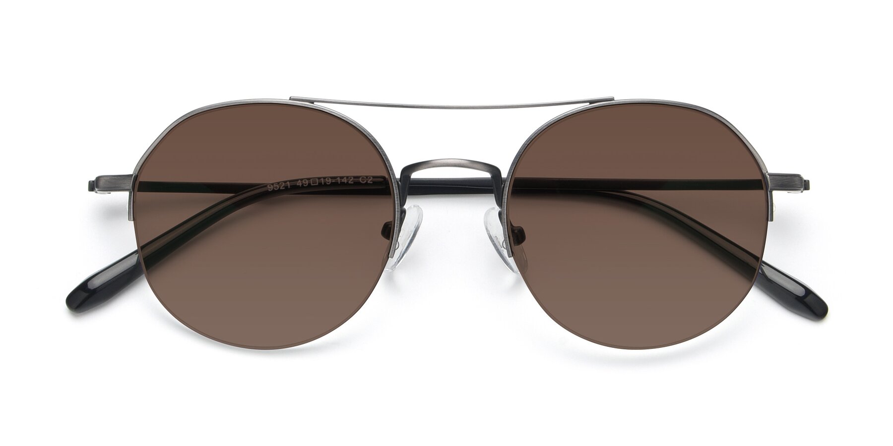 Folded Front of 9521 in Gunmetal with Brown Tinted Lenses