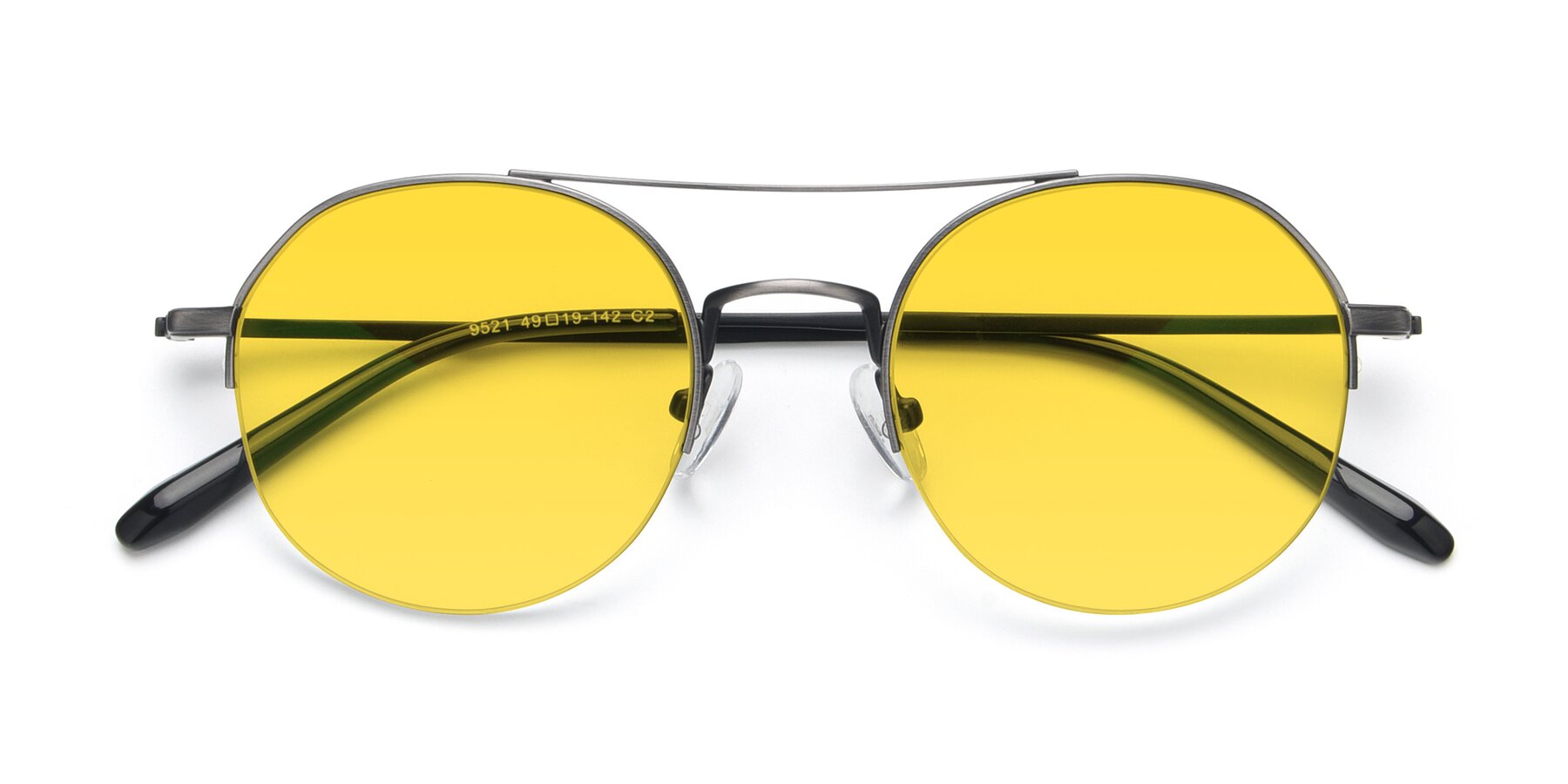 Folded Front of 9521 in Gunmetal with Yellow Tinted Lenses