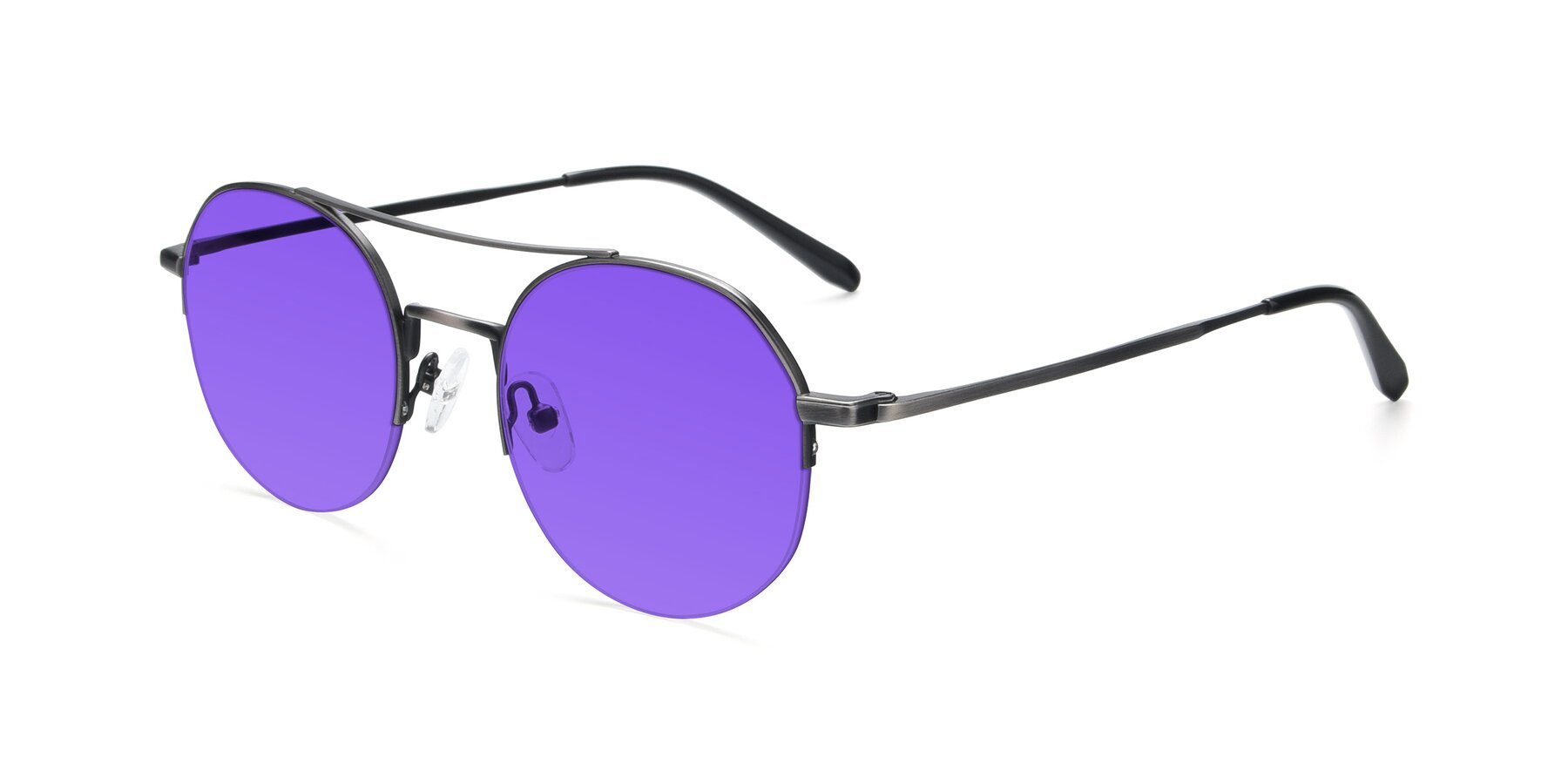 Angle of 9521 in Gunmetal with Purple Tinted Lenses