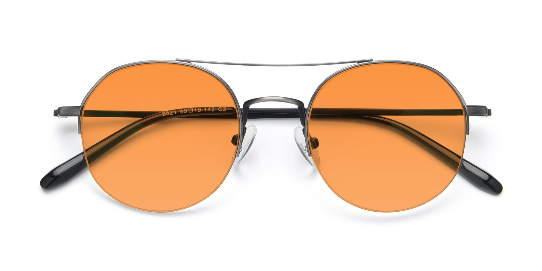 Folded Front of 9521 in Gunmetal with Orange Tinted Lenses
