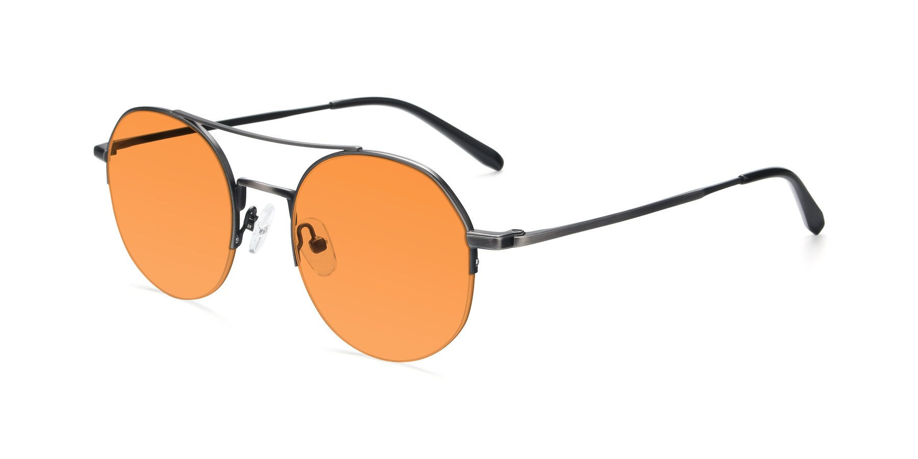 Angle of 9521 in Gunmetal with Orange Tinted Lenses