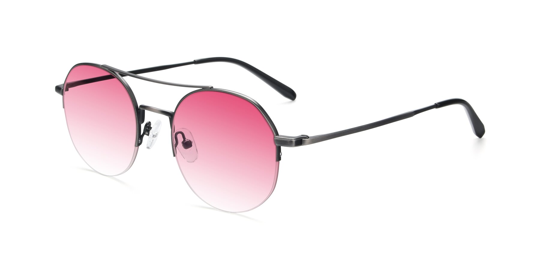 Angle of 9521 in Gunmetal with Pink Gradient Lenses