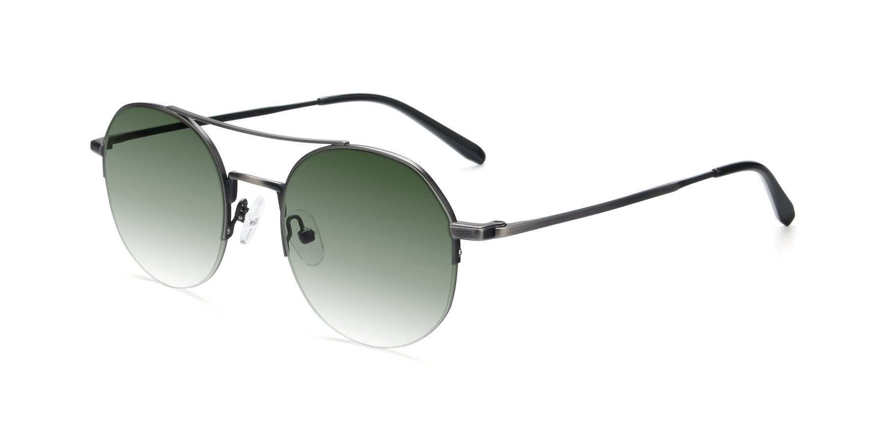Angle of 9521 in Gunmetal with Green Gradient Lenses
