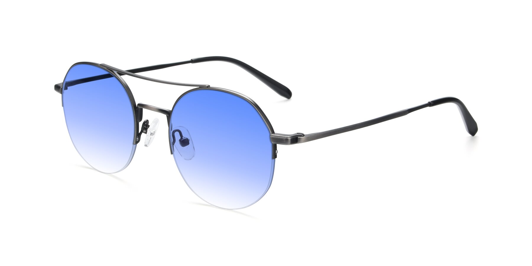 Angle of 9521 in Gunmetal with Blue Gradient Lenses