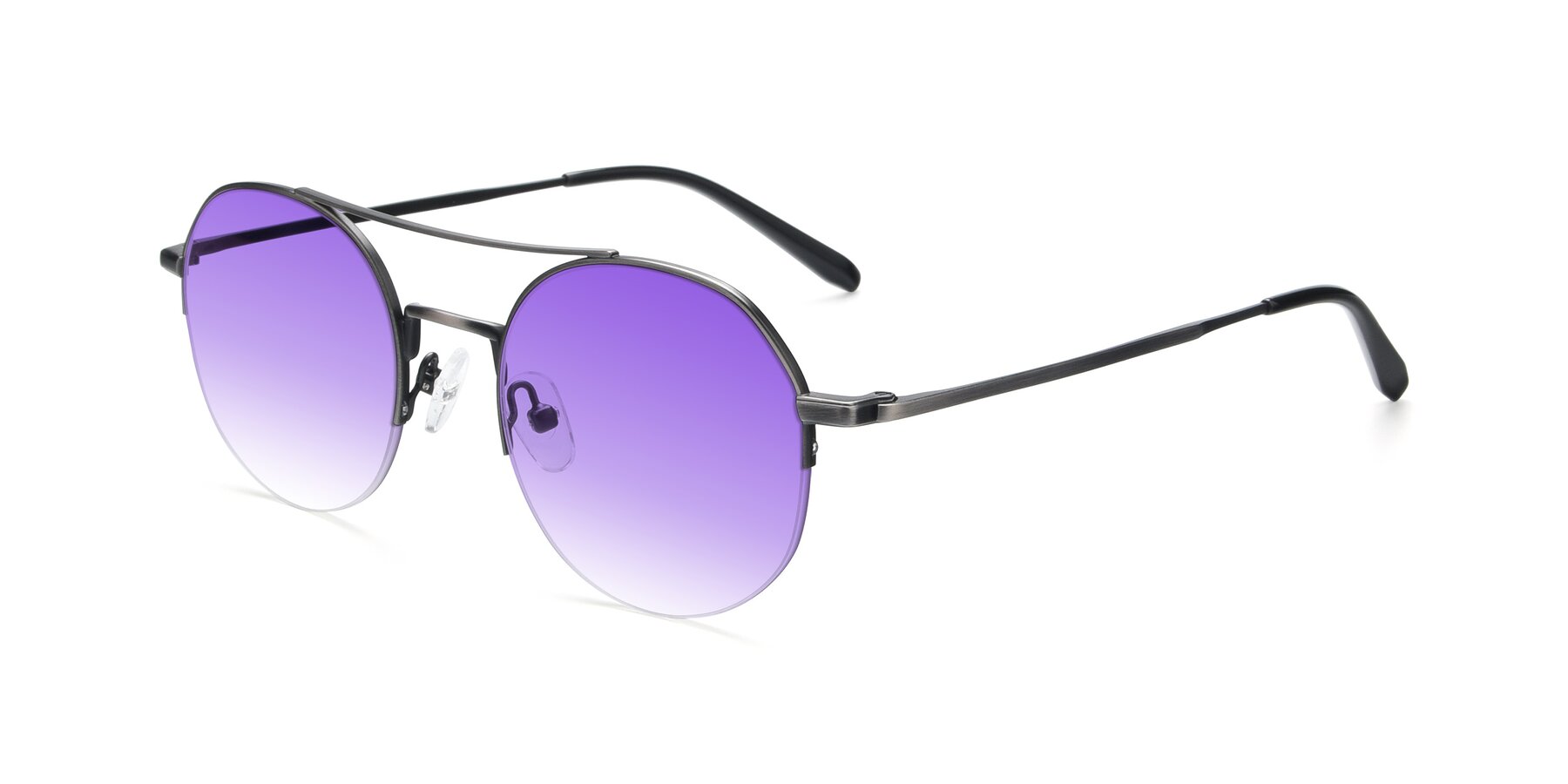 Angle of 9521 in Gunmetal with Purple Gradient Lenses