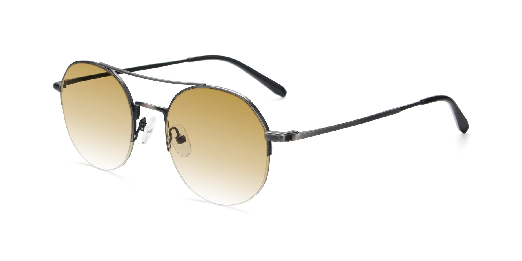 Angle of 9521 in Gunmetal with Champagne Gradient Lenses