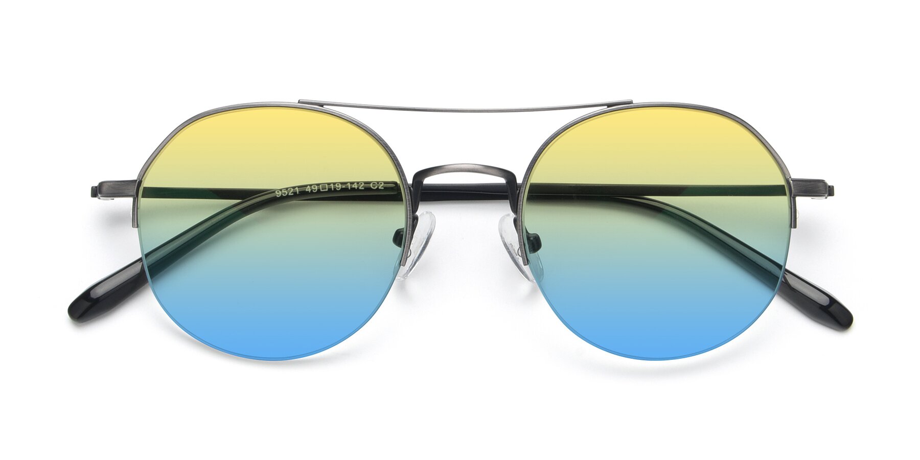 Folded Front of 9521 in Gunmetal with Yellow / Blue Gradient Lenses