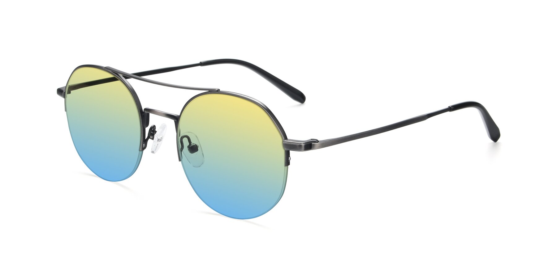 Angle of 9521 in Gunmetal with Yellow / Blue Gradient Lenses