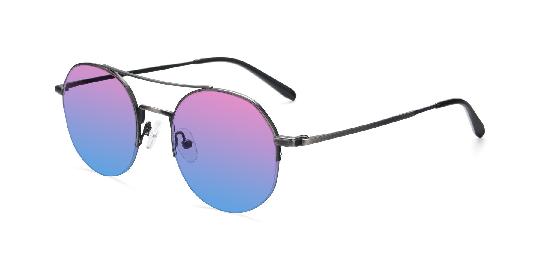 Angle of 9521 in Gunmetal with Pink / Blue Gradient Lenses