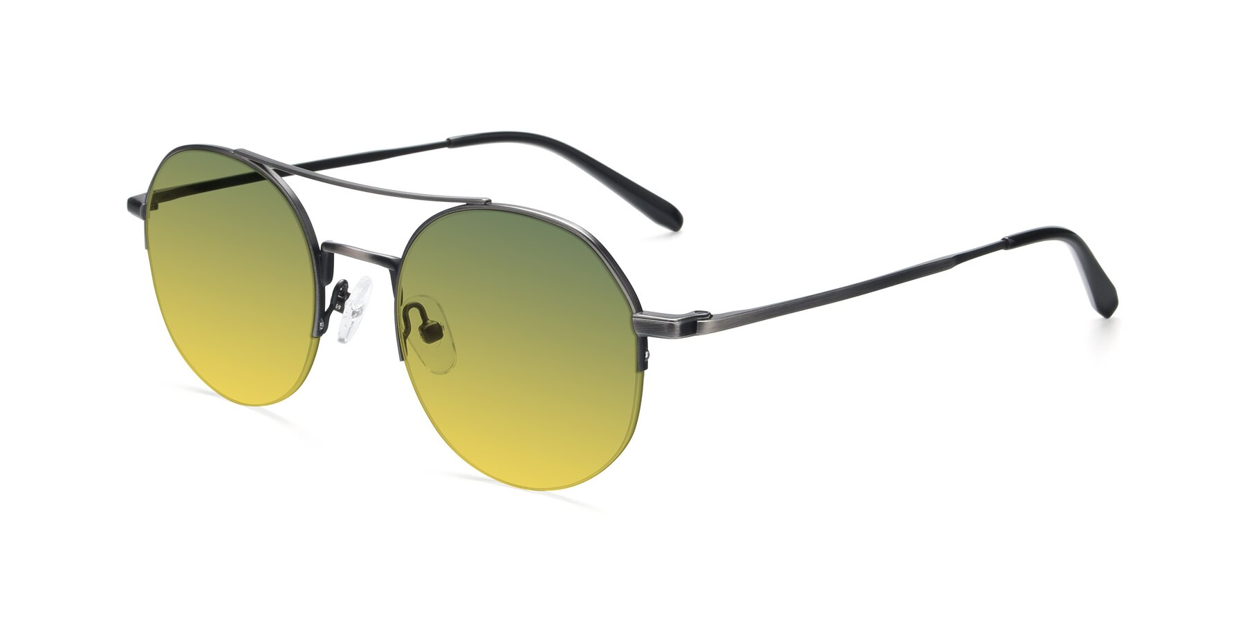 Angle of 9521 in Gunmetal with Green / Yellow Gradient Lenses