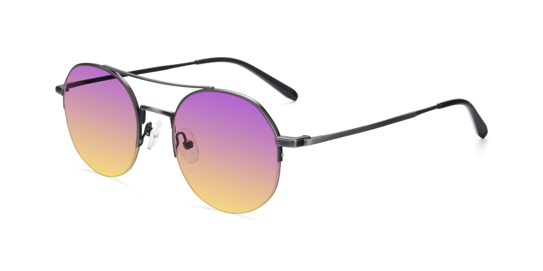 Angle of 9521 in Gunmetal with Purple / Yellow Gradient Lenses