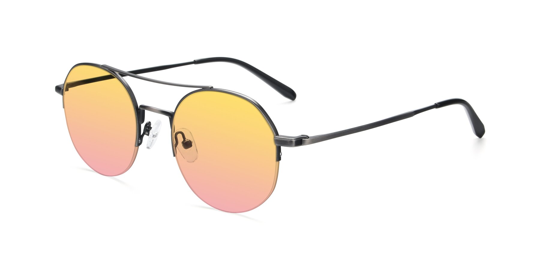 Angle of 9521 in Gunmetal with Yellow / Pink Gradient Lenses