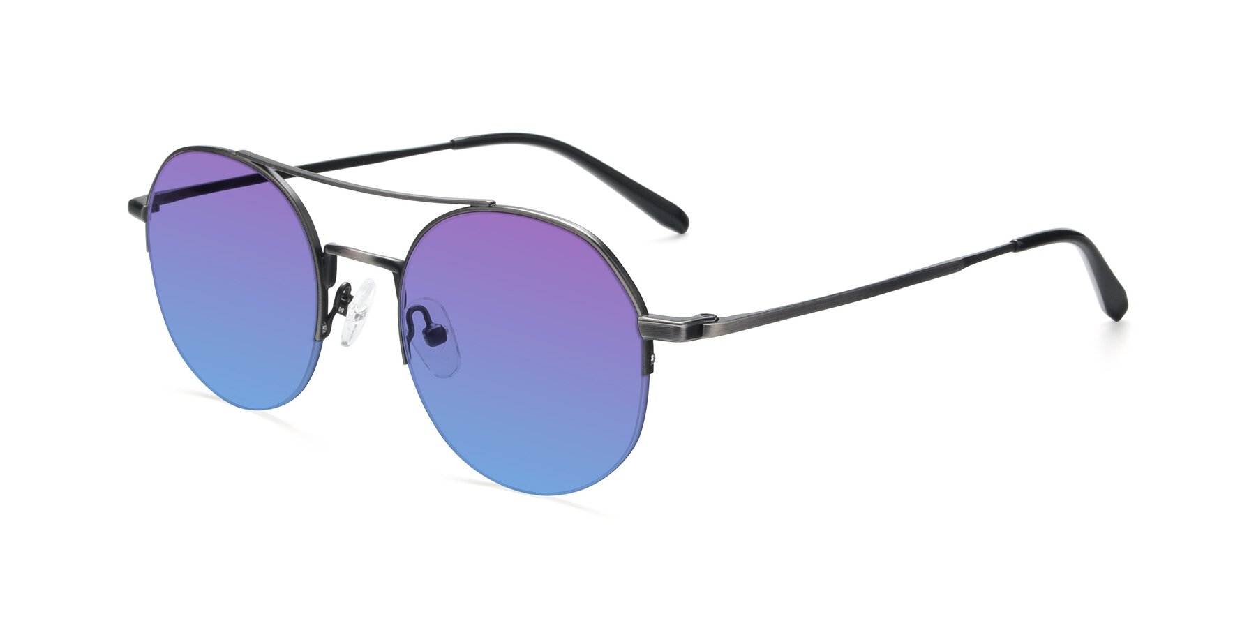 Angle of 9521 in Gunmetal with Purple / Blue Gradient Lenses