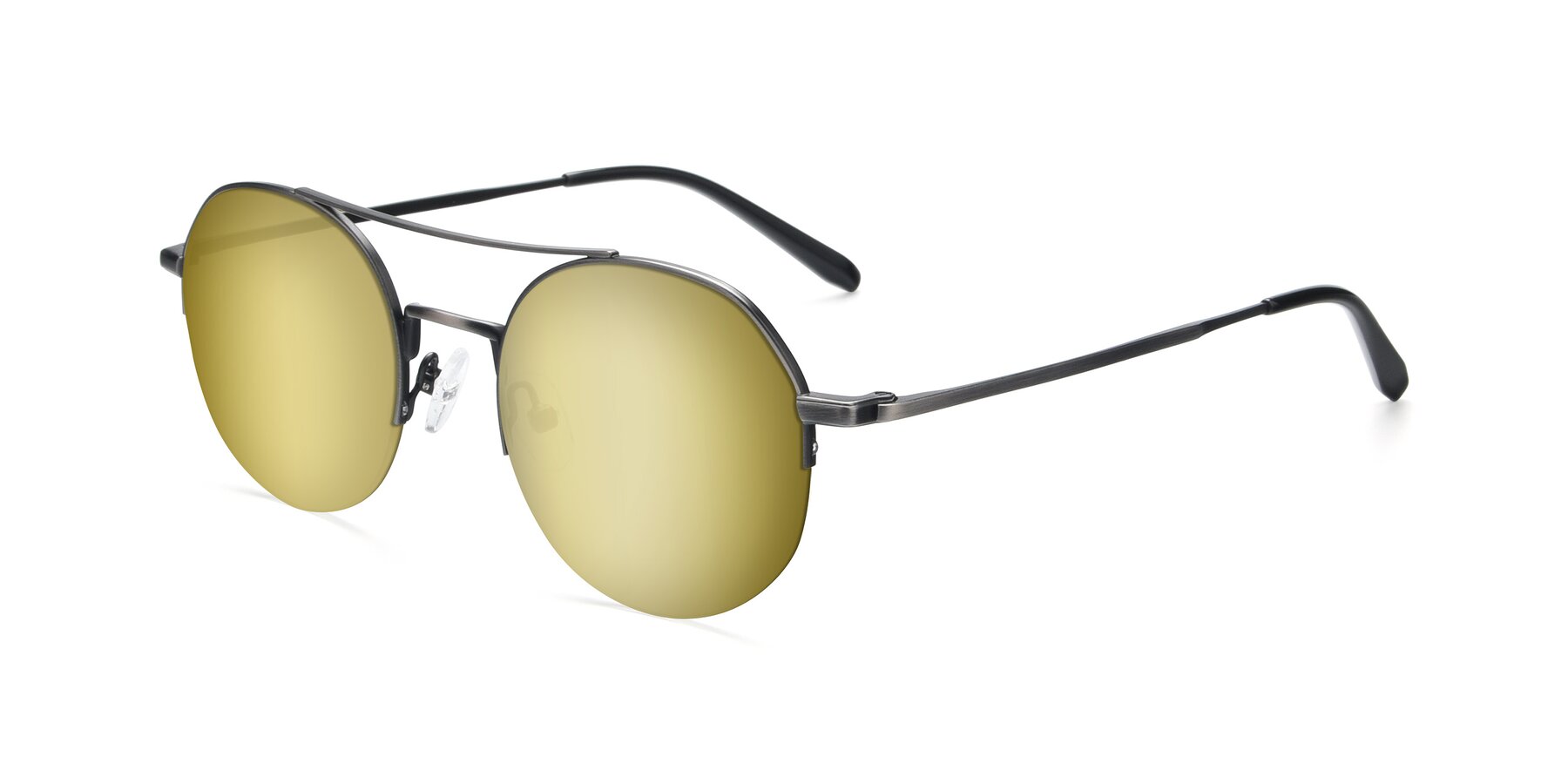 Angle of 9521 in Gunmetal with Gold Mirrored Lenses