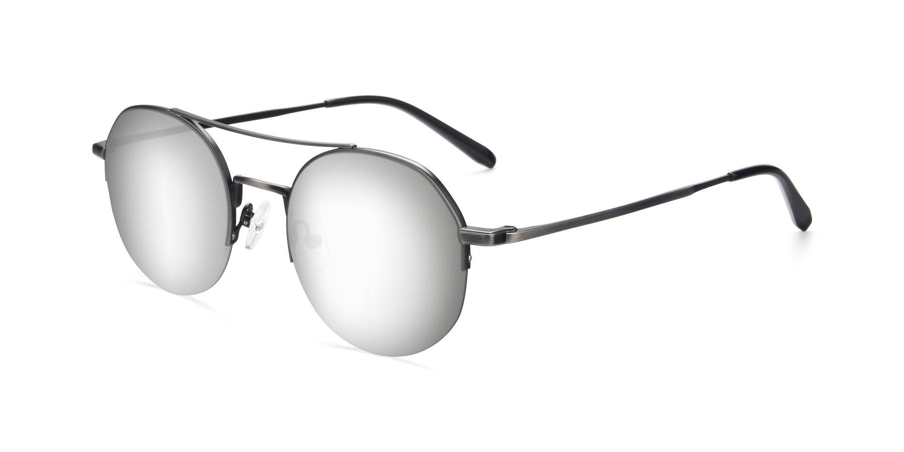 Angle of 9521 in Gunmetal with Silver Mirrored Lenses