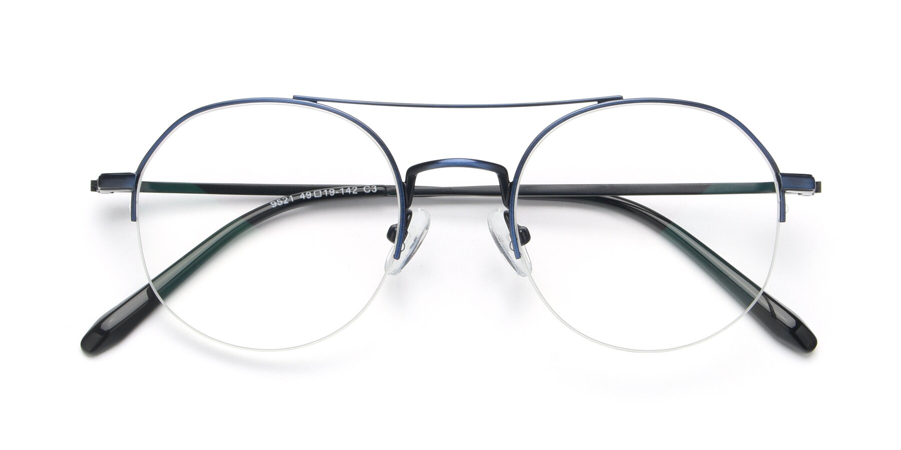 Folded Front of 9521 in Blue with Clear Blue Light Blocking Lenses
