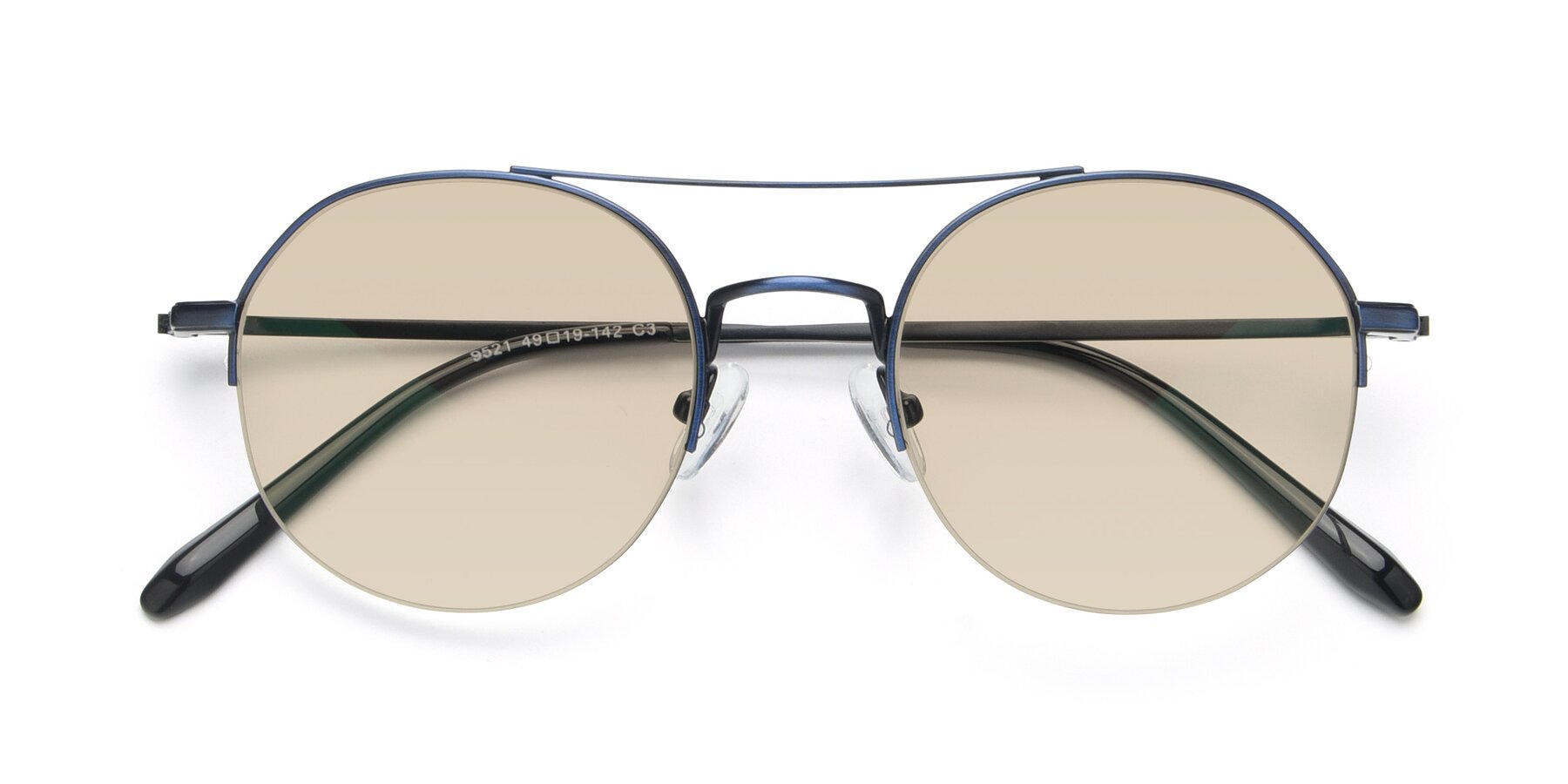 Folded Front of 9521 in Blue with Light Brown Tinted Lenses