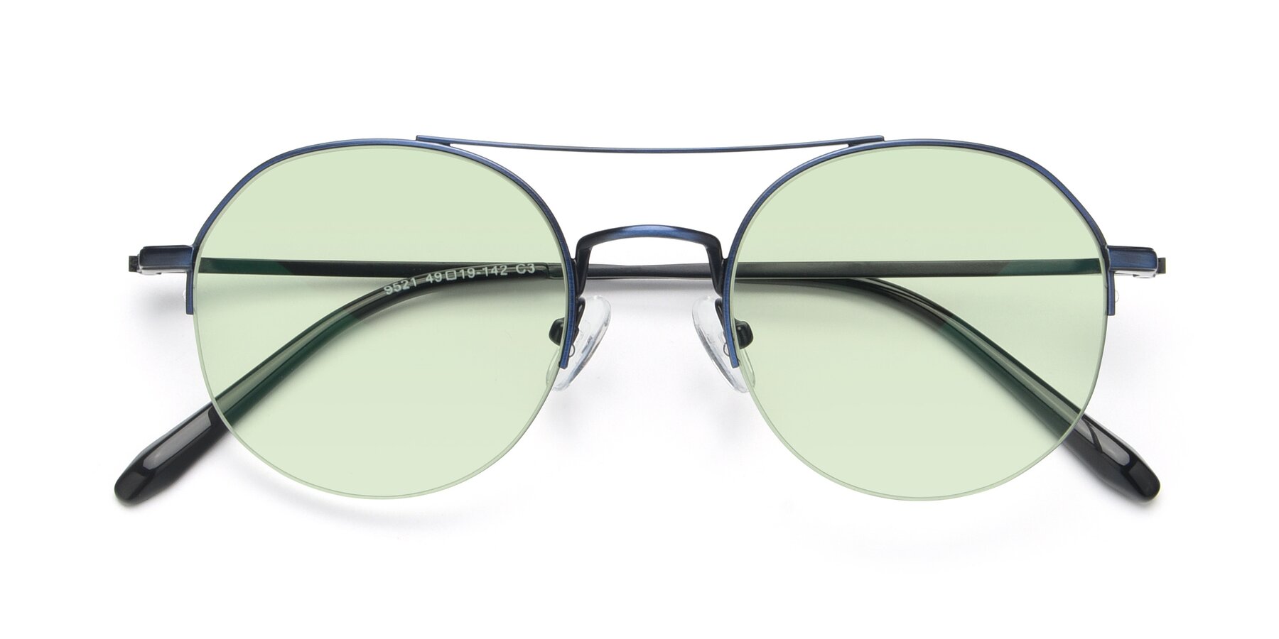 Folded Front of 9521 in Blue with Light Green Tinted Lenses