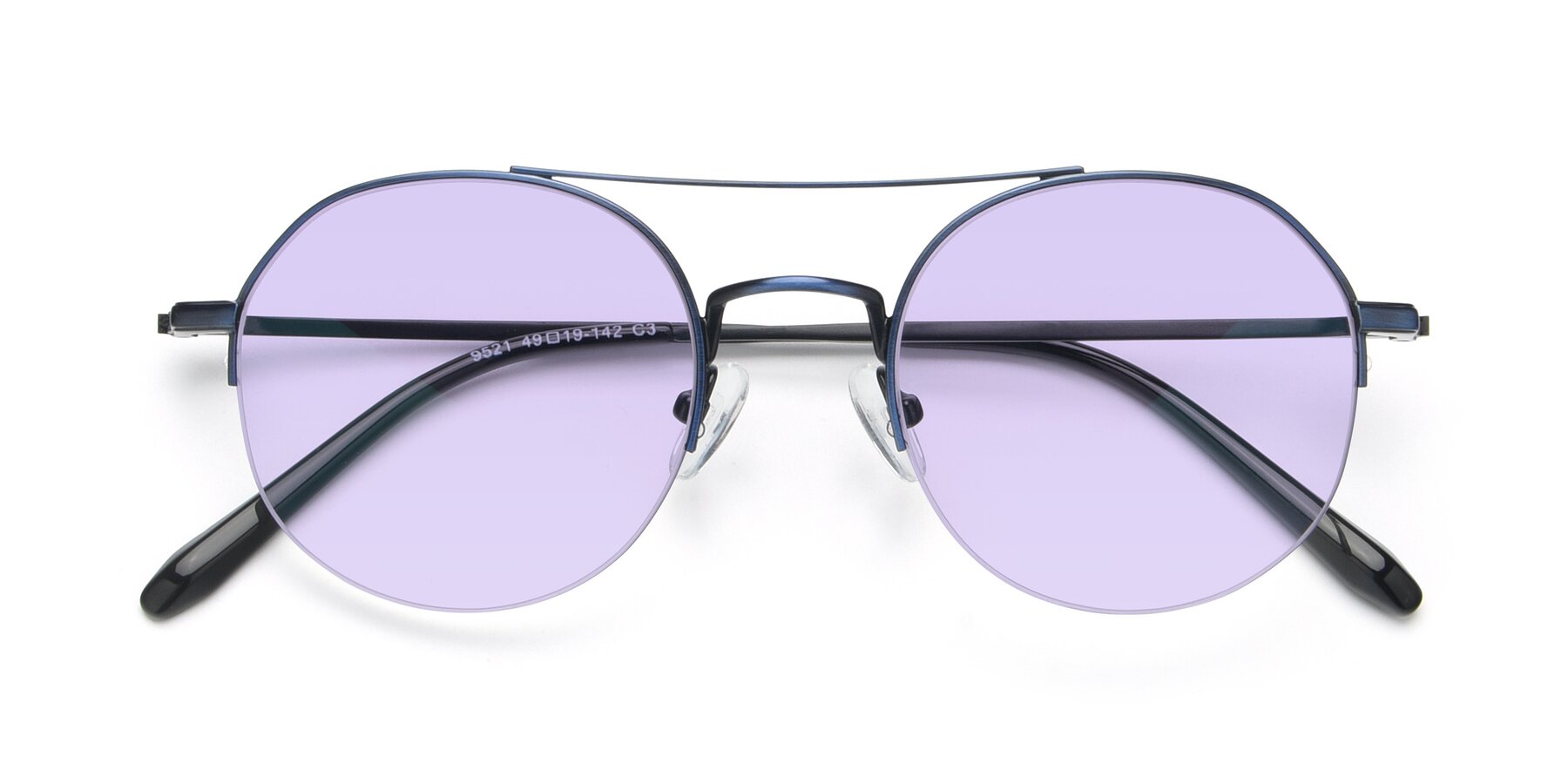 Folded Front of 9521 in Blue with Light Purple Tinted Lenses