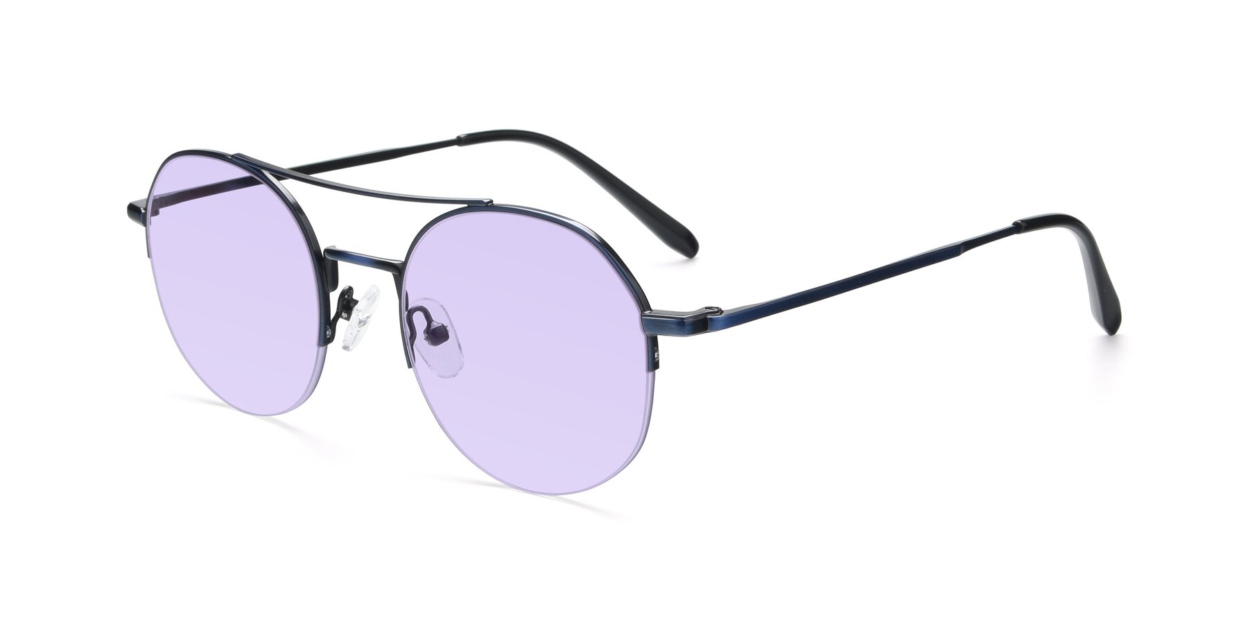 Angle of 9521 in Blue with Light Purple Tinted Lenses