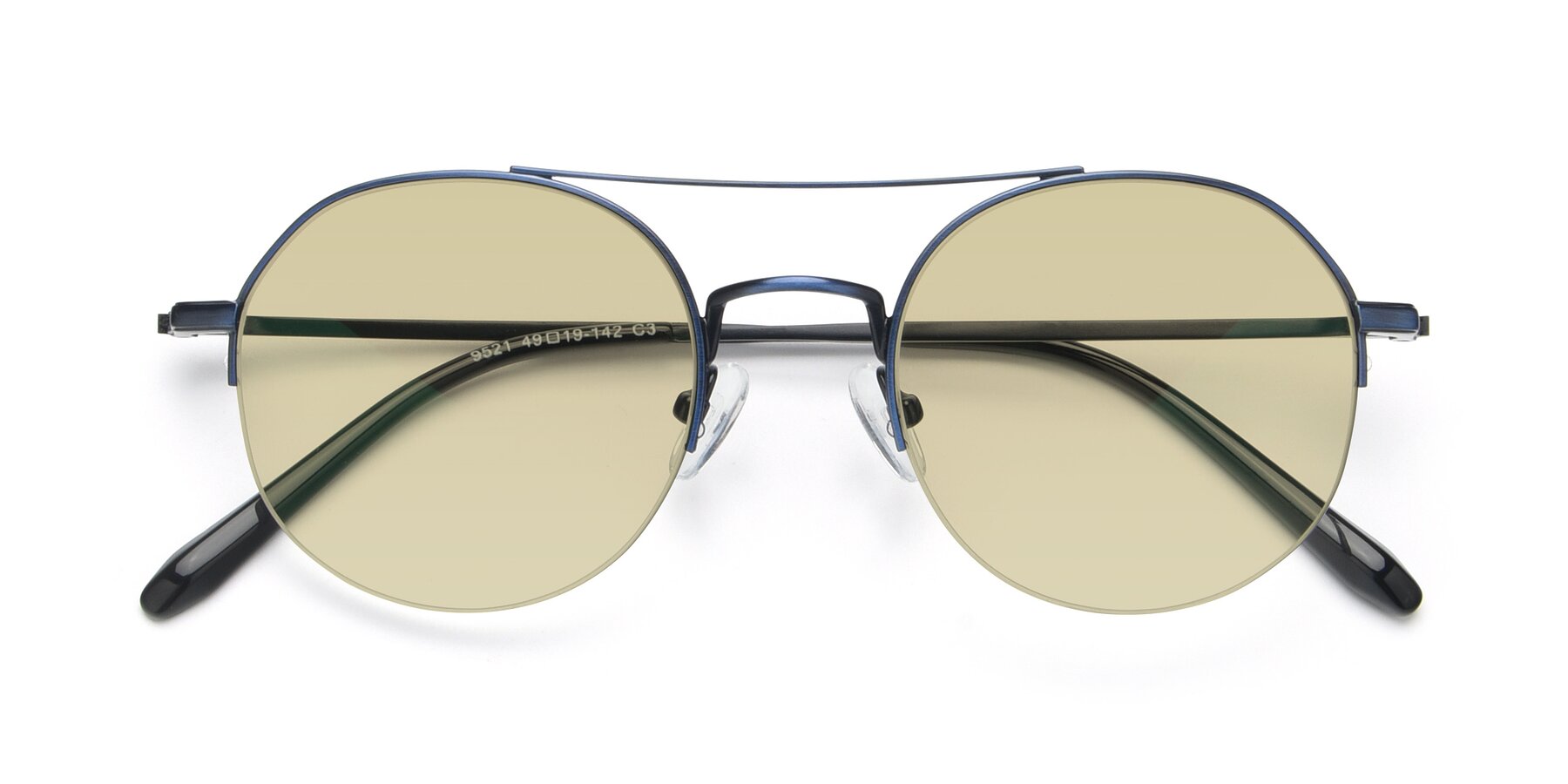 Folded Front of 9521 in Blue with Light Champagne Tinted Lenses