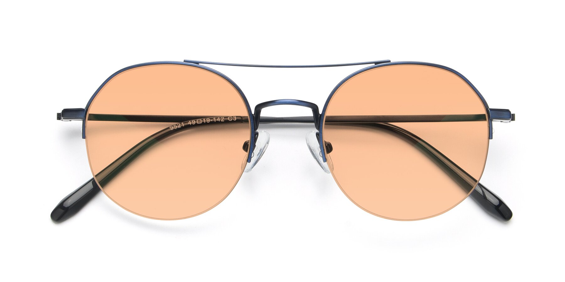 Folded Front of 9521 in Blue with Light Orange Tinted Lenses
