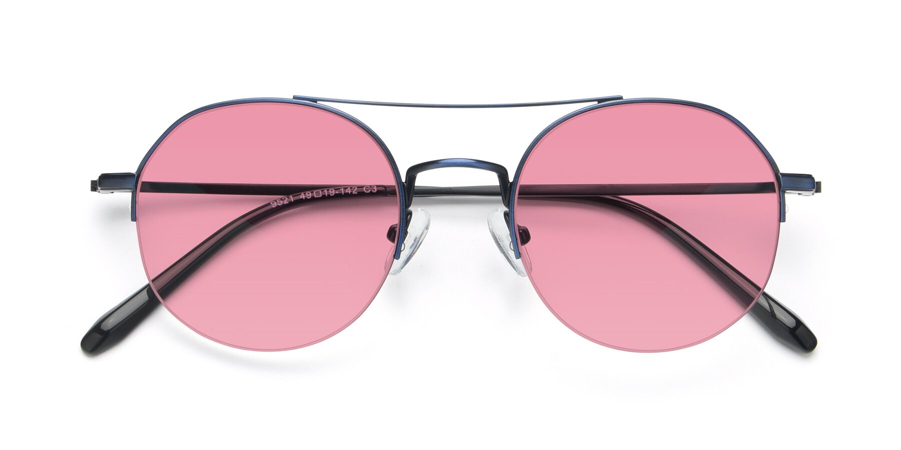 Folded Front of 9521 in Blue with Pink Tinted Lenses