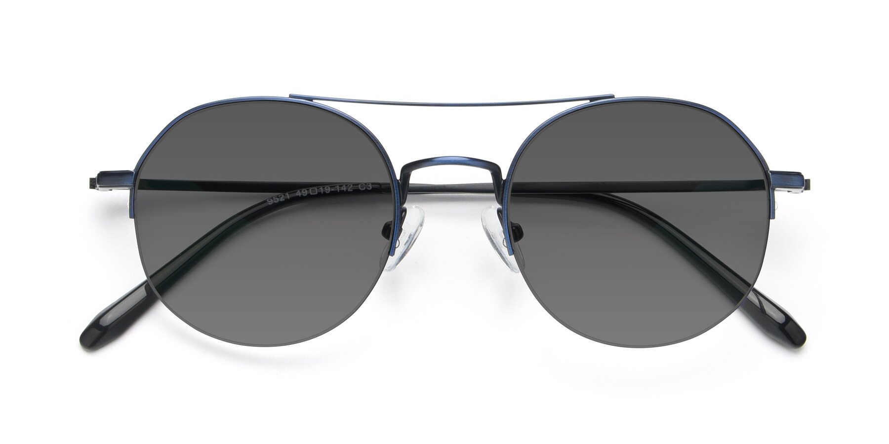 Folded Front of 9521 in Blue with Medium Gray Tinted Lenses