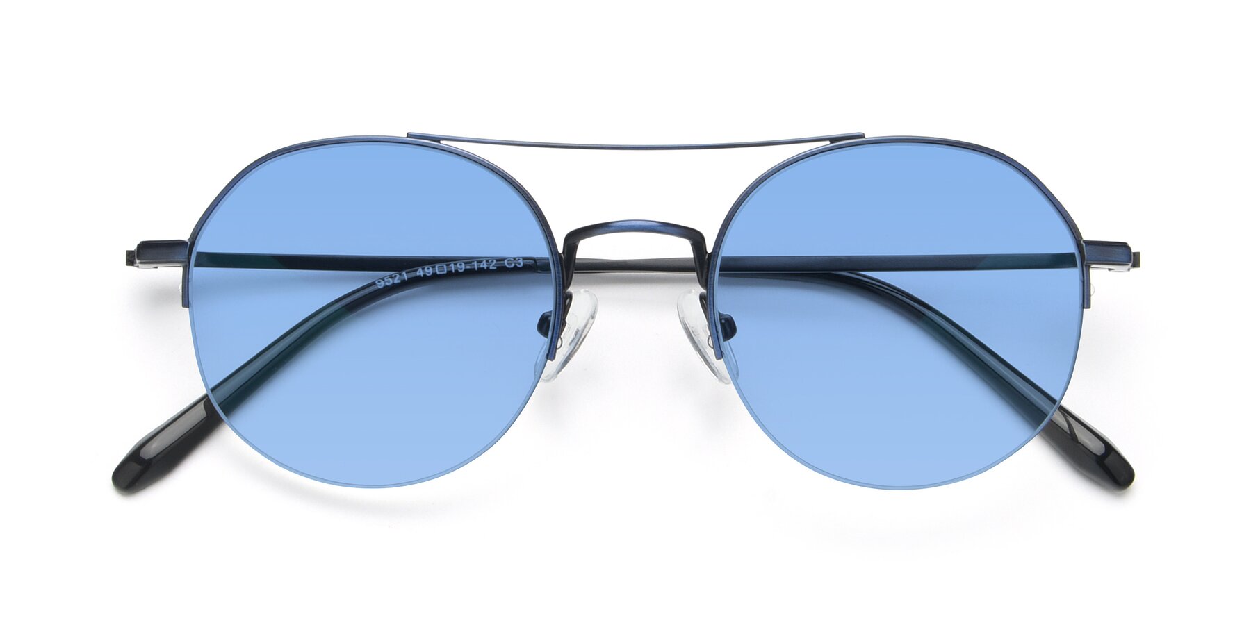 Folded Front of 9521 in Blue with Medium Blue Tinted Lenses