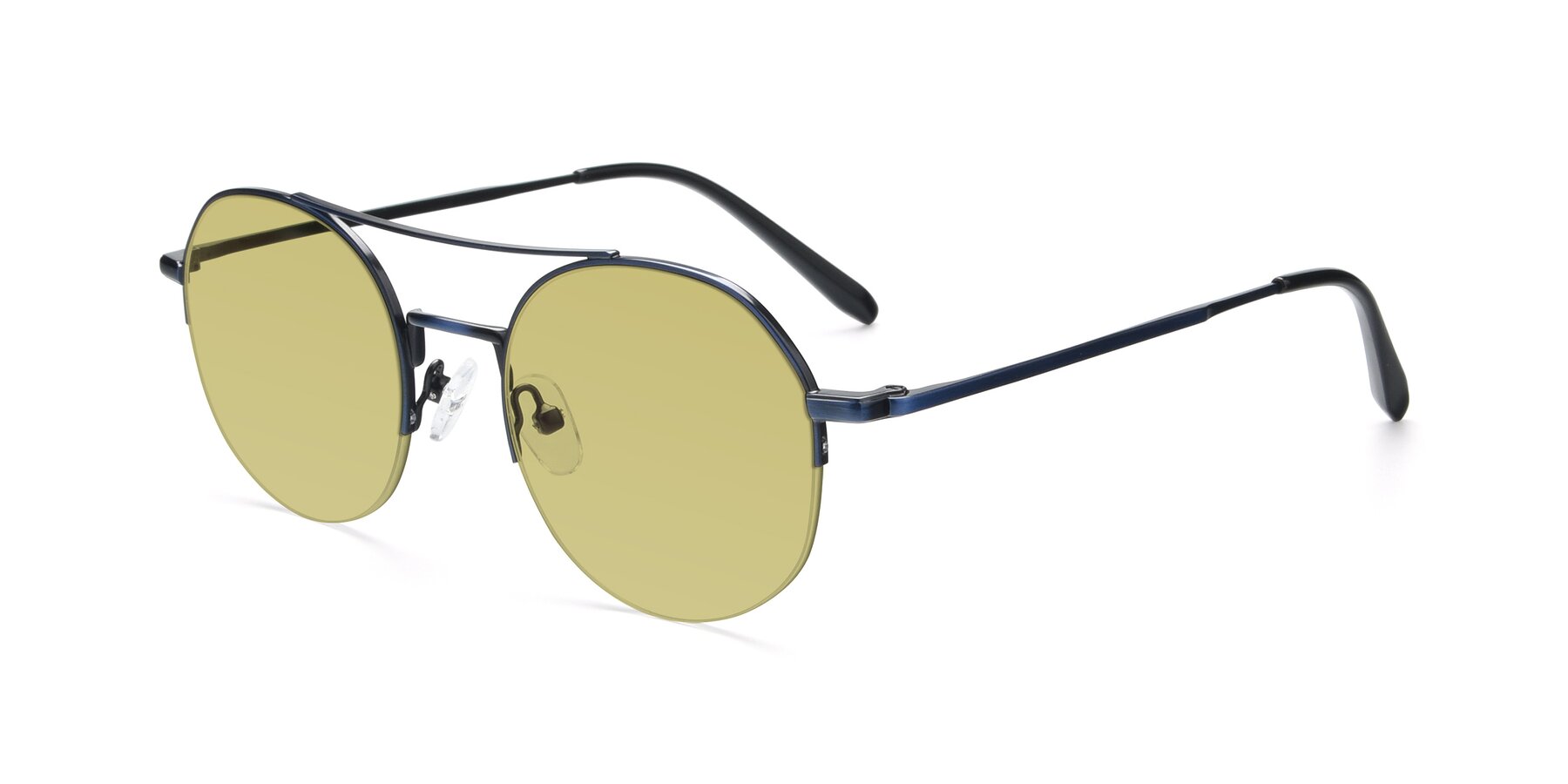 Angle of 9521 in Blue with Medium Champagne Tinted Lenses