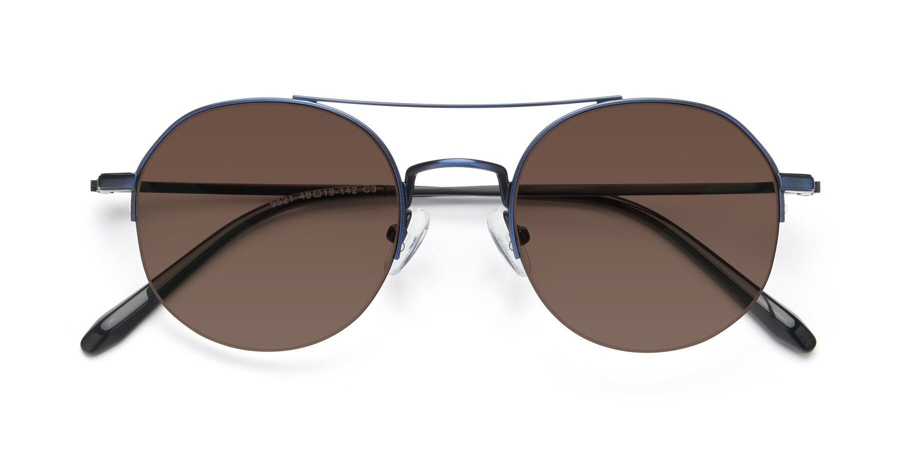 Folded Front of 9521 in Blue with Brown Tinted Lenses